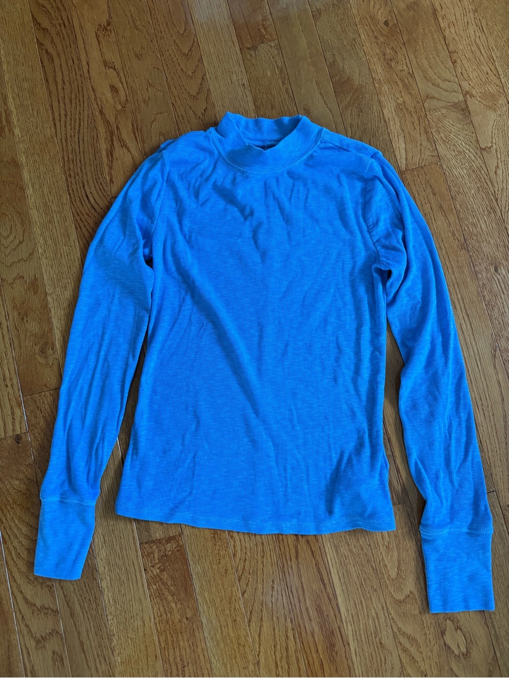 GAP Women’s Long Sleeve Mock Neck Top - Turquoise Blue